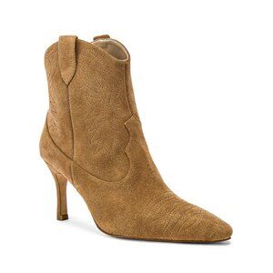 RAYE Tan Suede Pointed-Toe Ankle Bootie